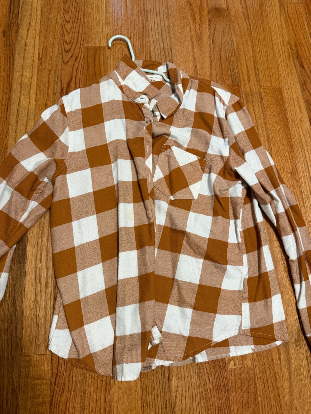 Maurices Brown and White Buffalo Plaid Button-Up Shirt